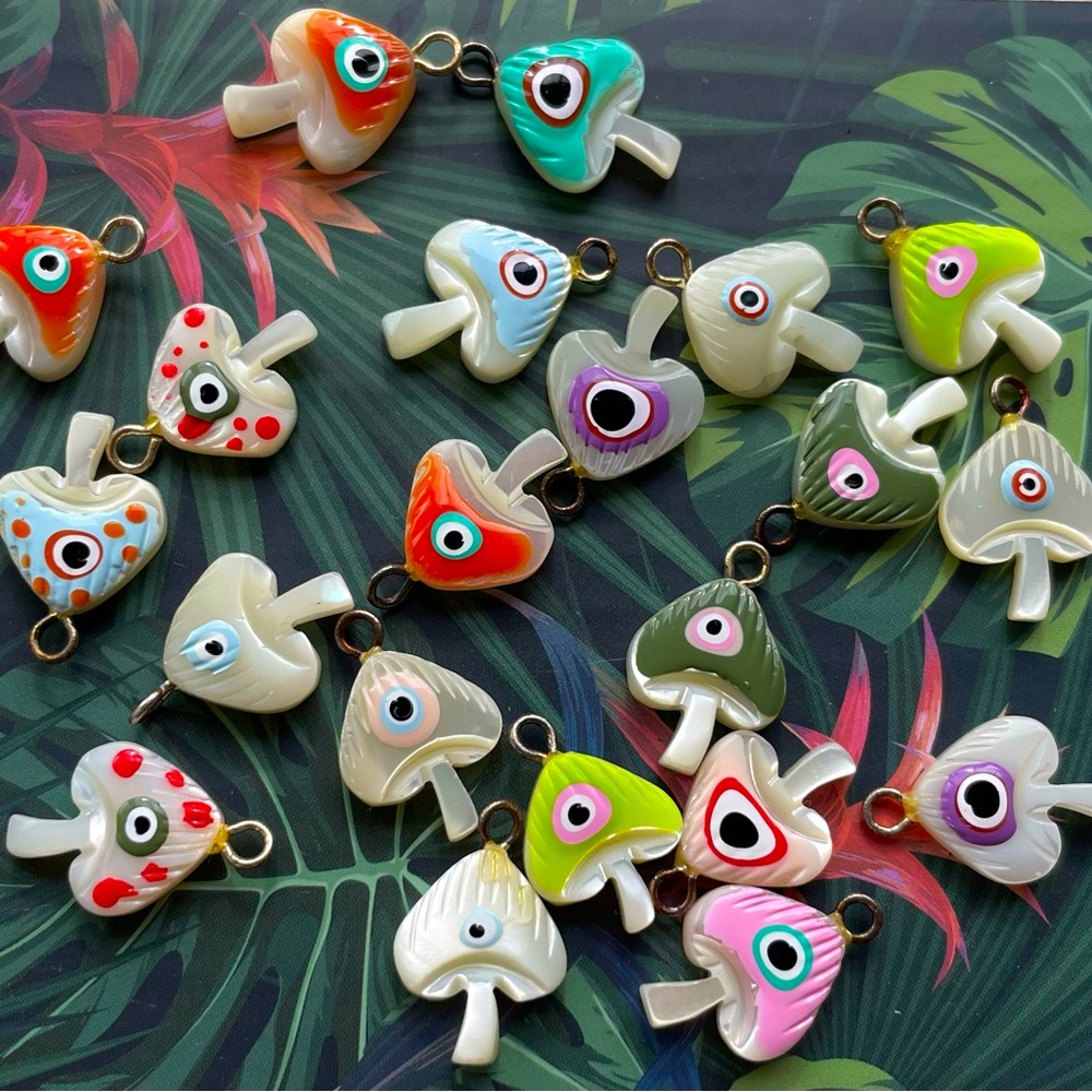 Mystery mushroom charm/pendant. Surprise charm! Evil eye, magic cosmic mushroom